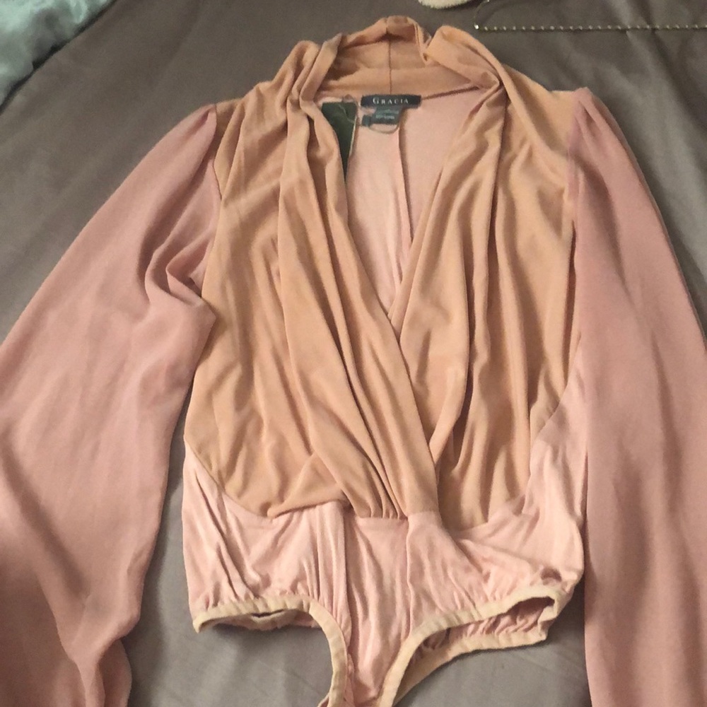 Gracia pink bodysuit top